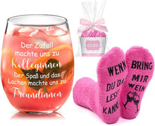 Joymaking Weinglas mit lustigen Socken Abschiedsgeschenk Kollegen