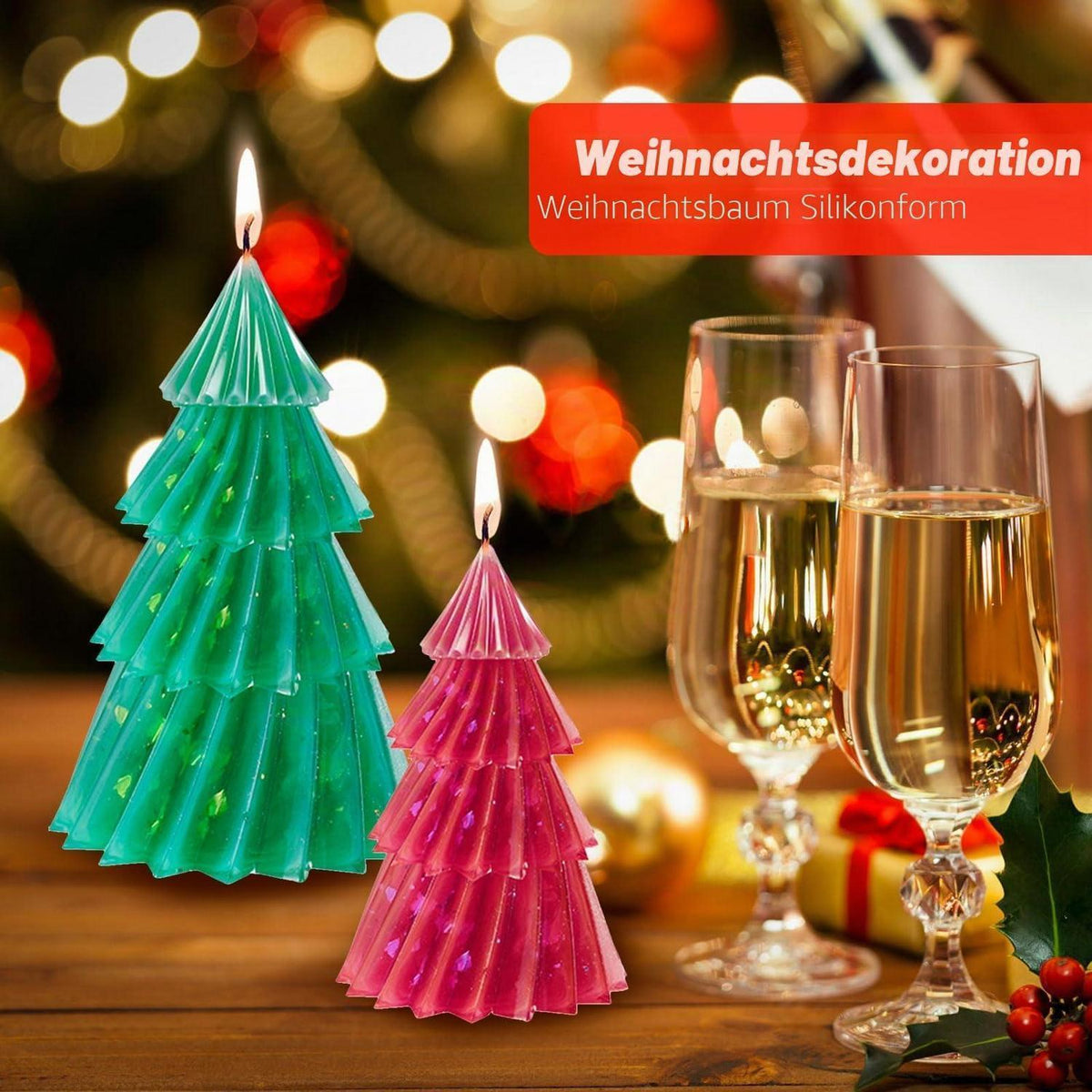 Silikonform Weihnachten: Kerzen & Bastelformen Baum, Tannenbaum