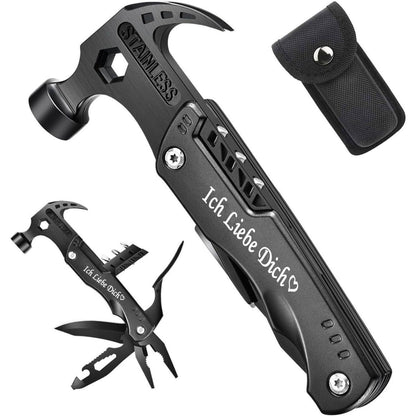 Multitool Hammer 12 in 1 Werkzeug Geschenk Ehemann
