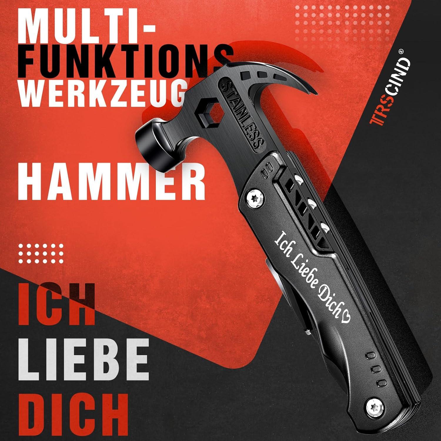 Multitool Hammer Geschenk für Ihn Partner Jahrestag Gadgets