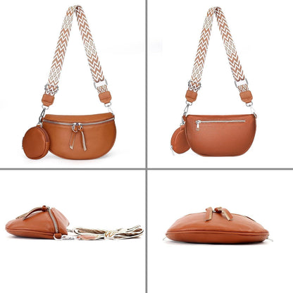 Echtes Leder Umhängetasche Damen Weiß Sattel Crossbody