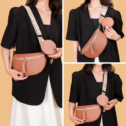 Echtes Leder Umhängetasche Damen Weiß Sattel Crossbody