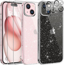 Glitzer Handyhülle Kompatibel mit iPhone 15 Transparent TPU Case