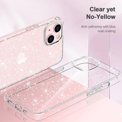 Glitzer Handyhülle für iPhone 15 + Schutzfolien & Kameraschutz