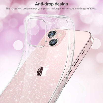 AROYI iPhone 15 Glitzer Hülle + Displayschutz - Transparent & Anti-Yellowing