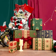 Weihnachtsgeschenkpapier-Set 6 Blatt Retro Design