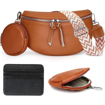 Damen Umhängetasche Echtes Leder Schwarz Crossbody Satteltasche Modisch