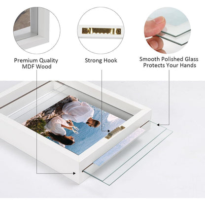 Schwebender Glas-Bilderrahmen 13x18 cm Doppelglas