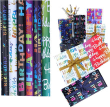 Geburtstags-Geschenkpapier Set für Kinder, 6 Blatt, 50x70cm