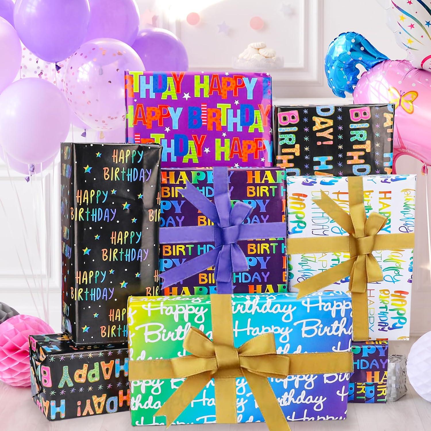 6 Blatt Geschenkpapier Set Geburtstag 50x70cm Kinder Mädchen Junge