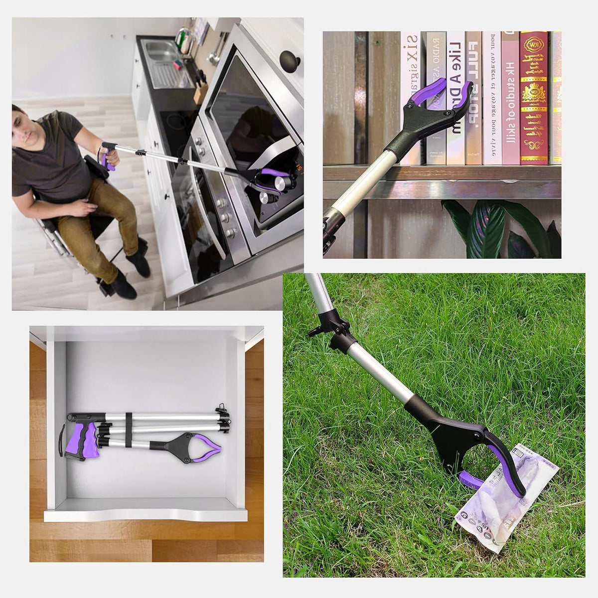 108cm Greifzange faltbar mit Magnet, violett
