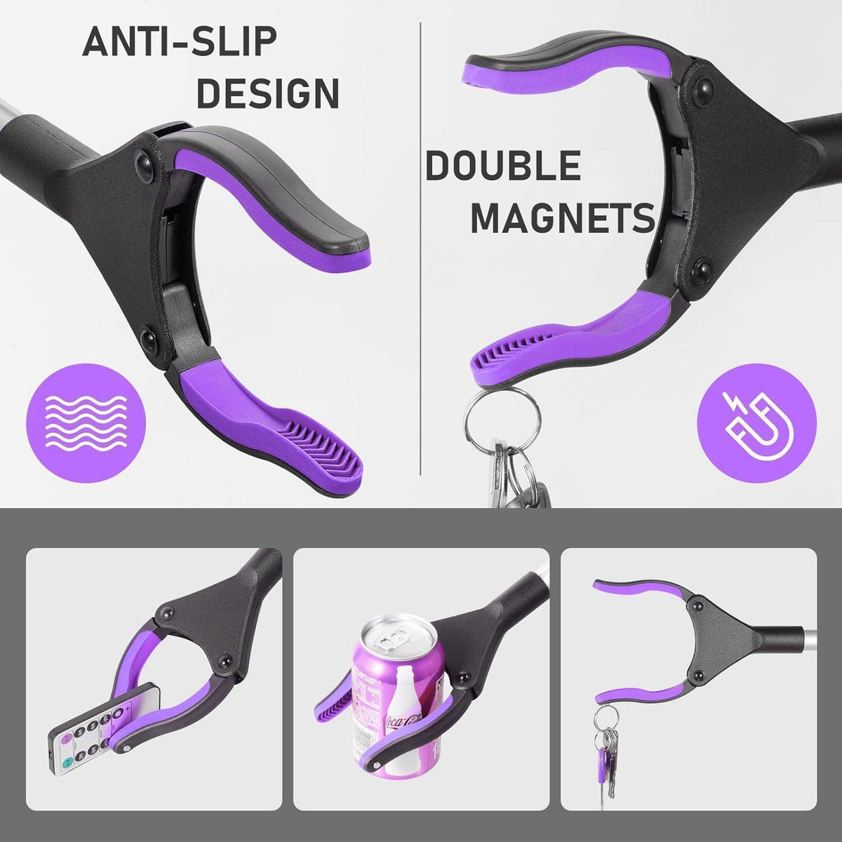 108cm Greifzange faltbar mit Magnet, violett