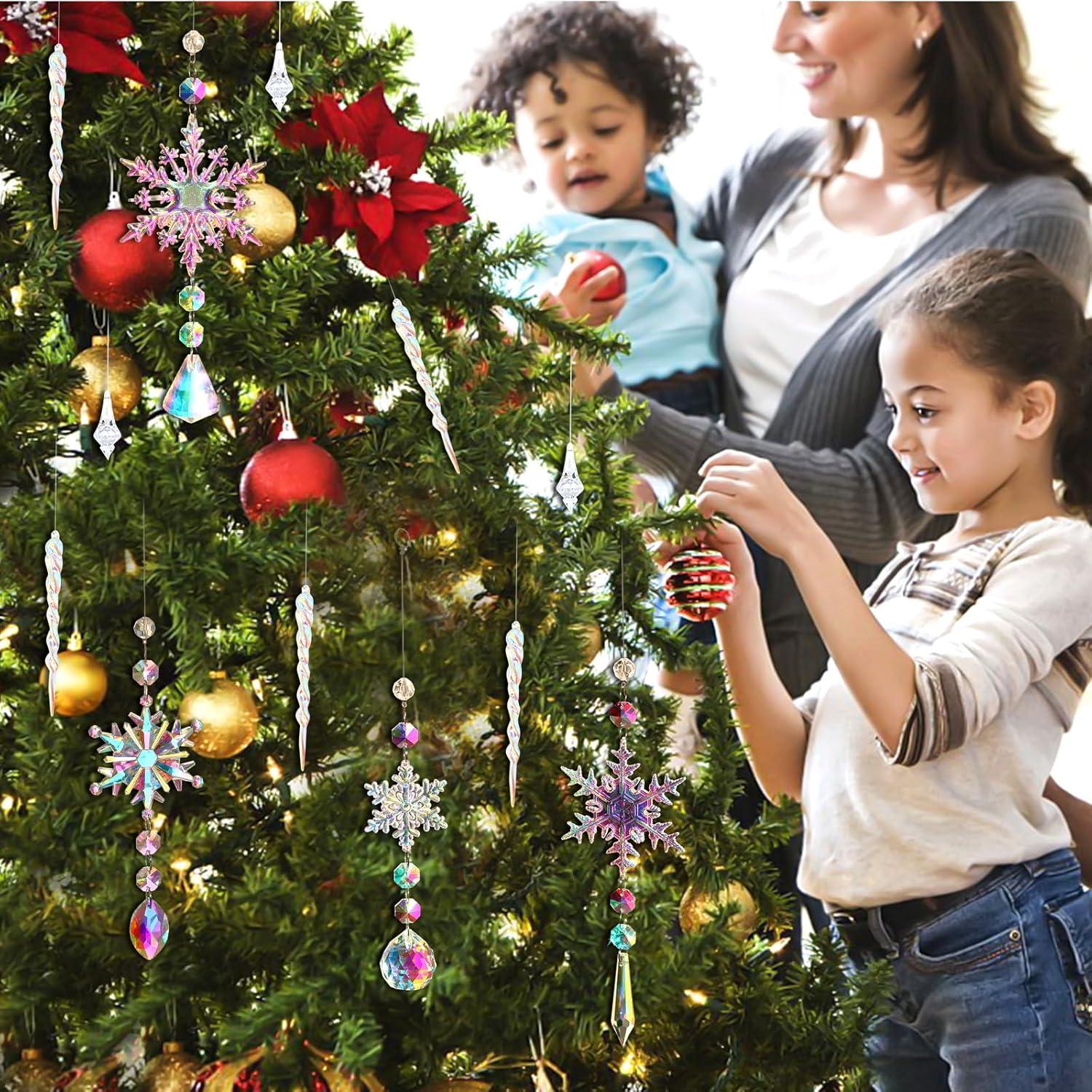 Acryl Eiszapfen Schneeflocke Kristall Anhänger Weihnachtsbaum