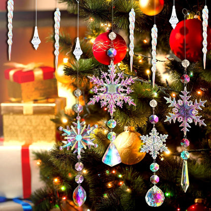 Acryl Schneeflocke Eiszapfen Anhänger Weihnachtsbaum Kristall Deko