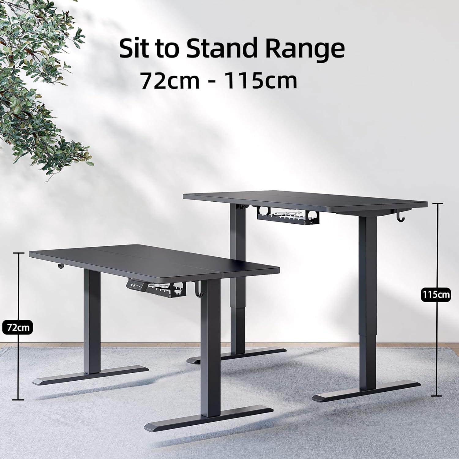 Elektrischer Schreibtisch Höhenverstellbar 120x60cm mit 3 Memory