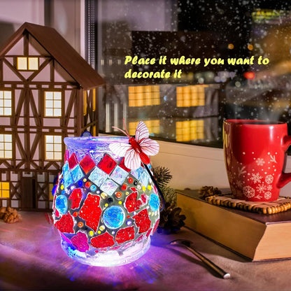Laternen Bastelset Mosaik Kinder DIY Kreative Laterne Rot Style 3