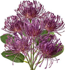 Kunstblumen Chrysantheme biegsam Stiel 6er Set Deko lila 30cm