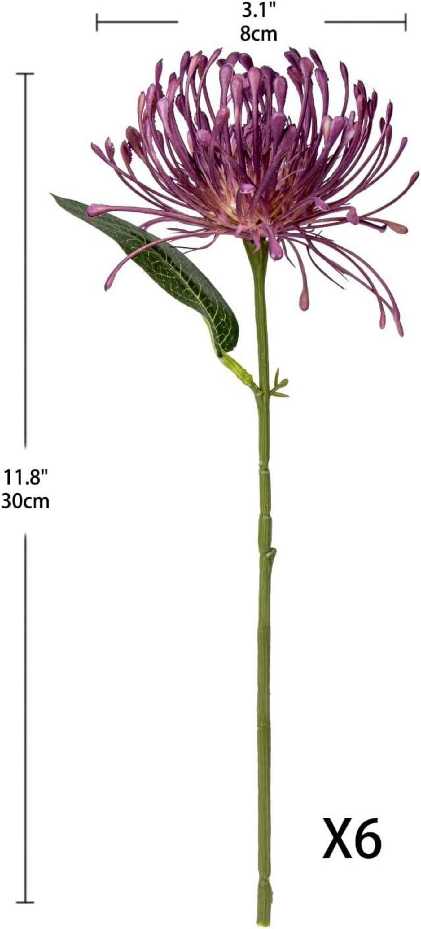 Kunstblumen Chrysantheme Künstlich Lila 30cm 6er Set