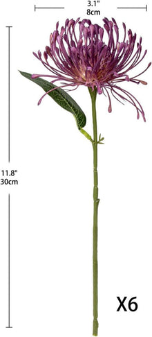Kunstblumen Chrysantheme Künstlich Lila 30cm 6er Set