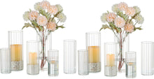 Windlicht Glas Set Kerzenhalter Stumpenkerzen Kerzenständer