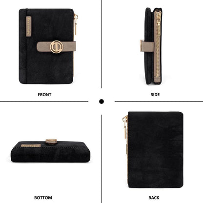 Damen Geldbörse Klein PU Leder Hochwertige Brieftasche mit Zip-Münzfach