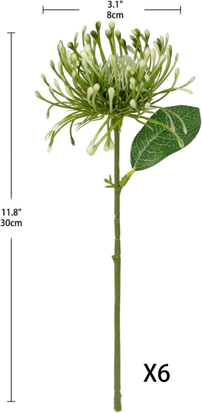 Künstliche Chrysantheme 6er Set Deko Blumensträuße Grüntöne