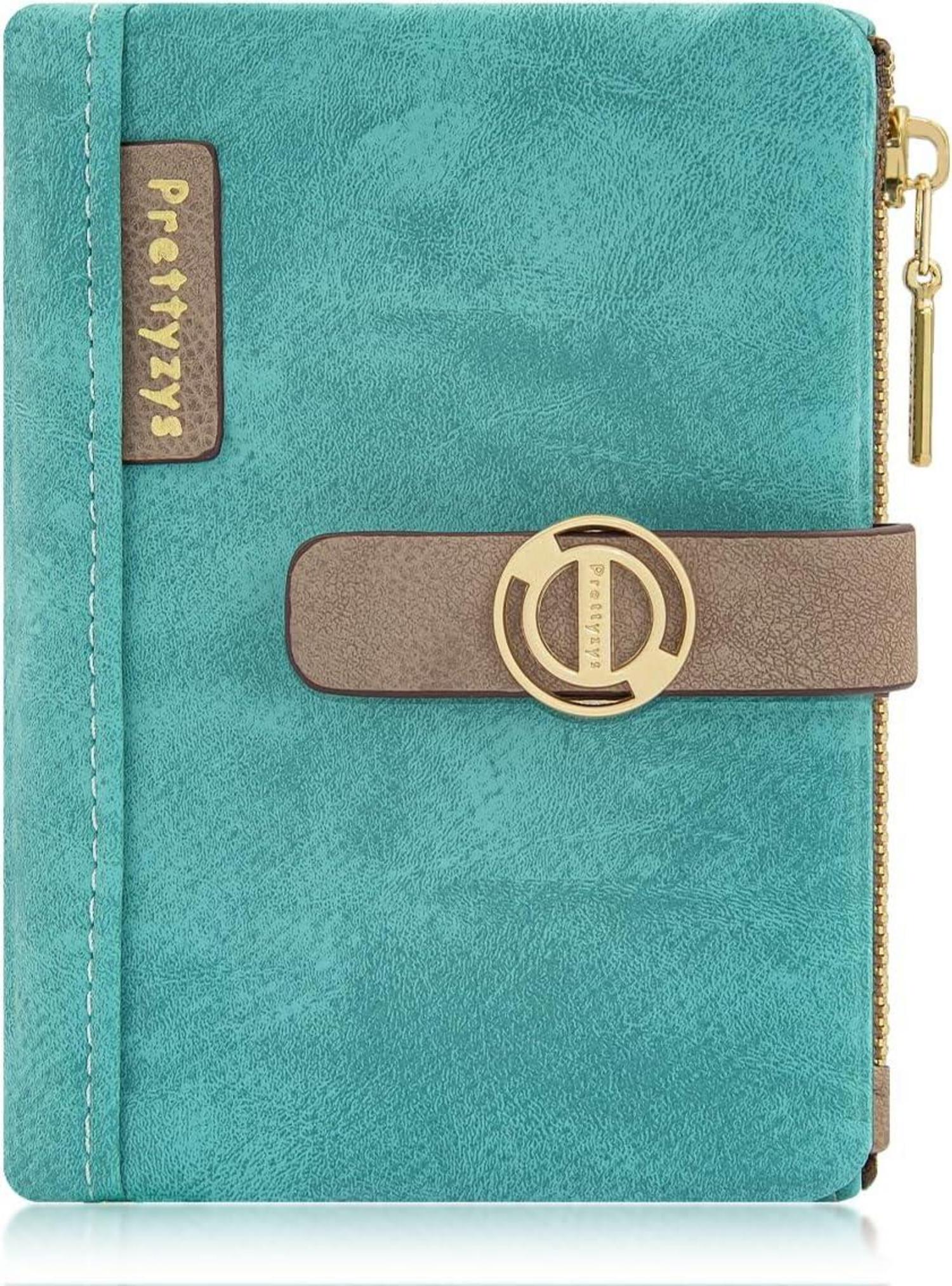 Damen Geldbörse Klein mit Mehreren Fächern, Zipper Münzfach, edles PU
