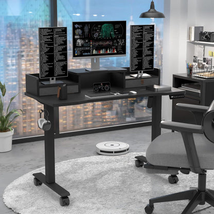 Elektrischer Stehschreibtisch 120x60cm 2 Schubladen Memory Funktion