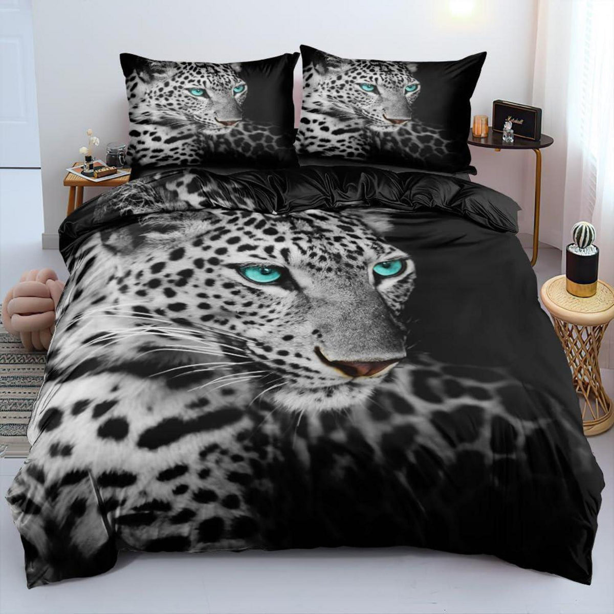 3D Leopard Bettwäsche-Set 135x200 | 4-teilig & Mikrofaser
