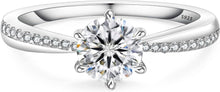 Moissanite Verlobungsring Damen 1,0 Karat Diamant 925 Silber Weißgold