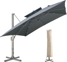 Sonnenschirm Quadratisch 300x300cm mit Ständer Kurbel Grau