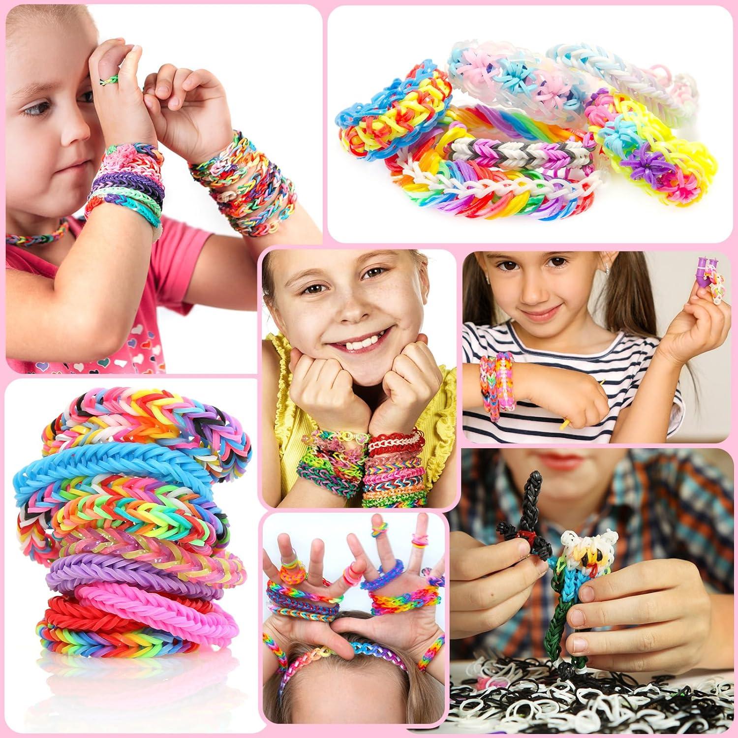 Loom Bänder Set 12200+ Armbänder 24 Farben Gummiband Perlen Charms Haken Box