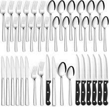 36-teiliges Edelstahl Besteckset für 6 Personen mit Steakmesser