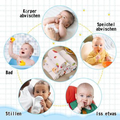 8er Set Baby Musselin Waschlappen Neugeborene Baby Gesichtstücher