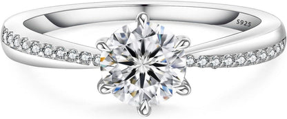 Moissanite Verlobungsring 1.0 Karat D 56