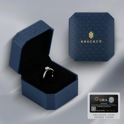 Verlobungsring Damen Moissanite 1,0 Karat Diamant 925 Silber Weißgold