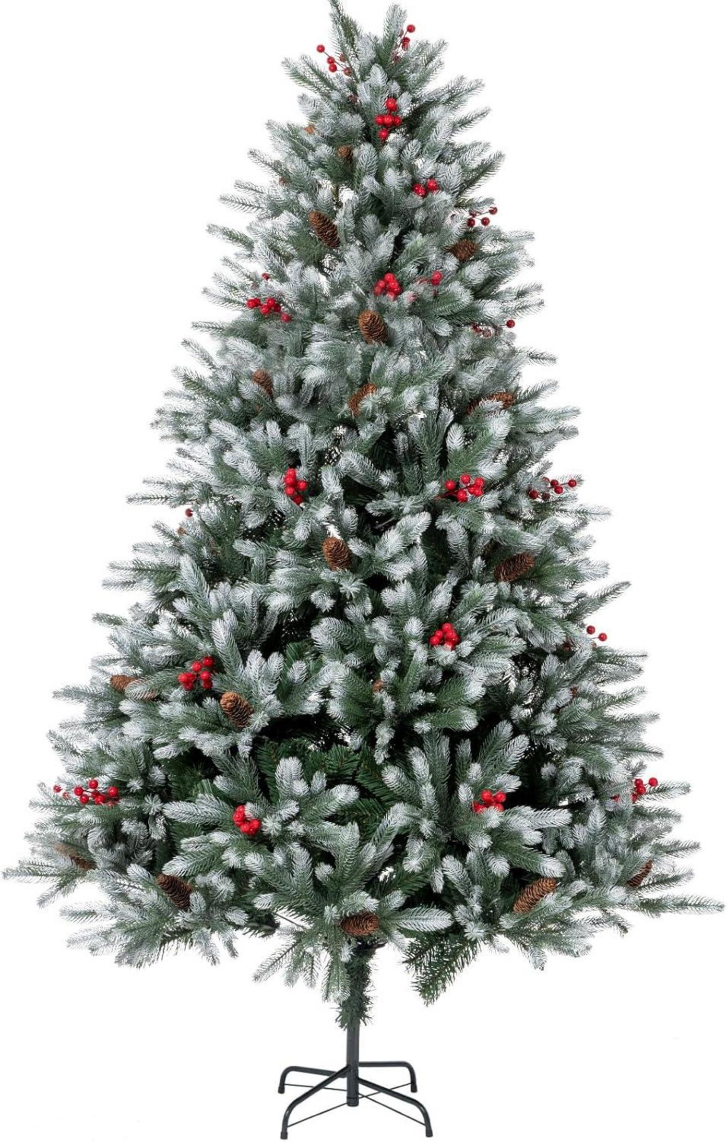 Künstlicher Weihnachtsbaum Premium 180cm mit Tannenzapfen Beeren