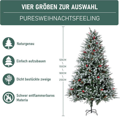 Künstlicher Weihnachtsbaum 180 cm PE/PVC Premium Qualität Tannenzapfen