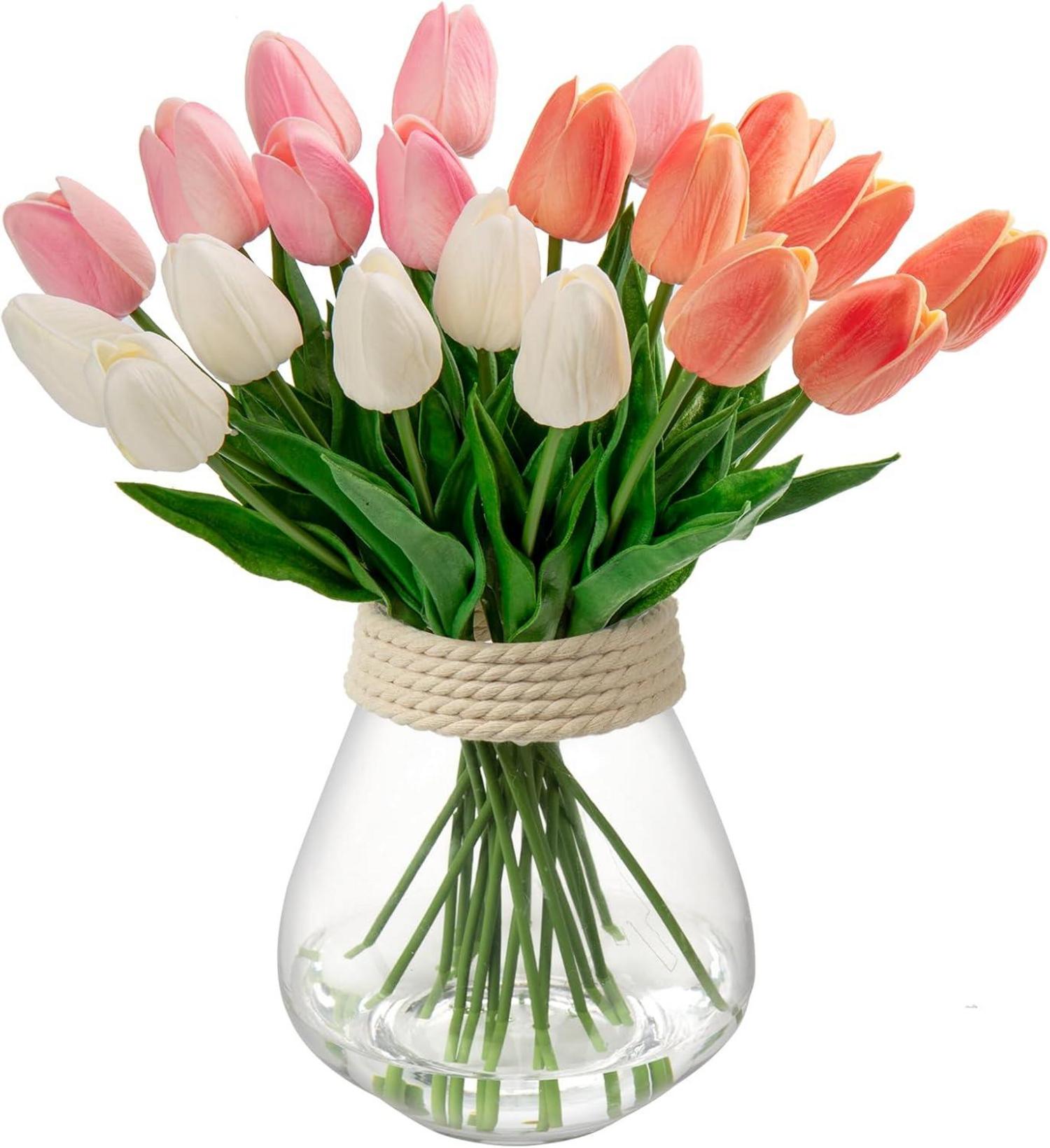 Kunsttulpen Real-Touch Latex Blumen 20 Stück 34cm Home Party Deko