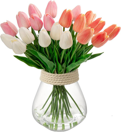Kunsttulpen Real-Touch Latex Blumen 20 Stück 34cm Home Party Deko
