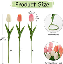 20 Stück Tulpen Künstliche Kunstblumen Real-Touch Latex