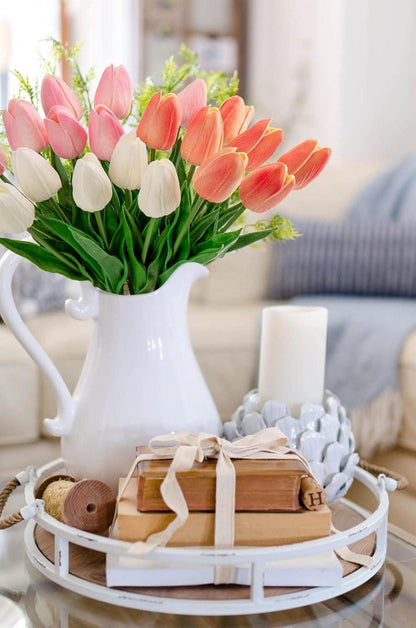 Kunsttulpen Real-Touch Latex Blumen 20 Stück 34cm Home Party Deko