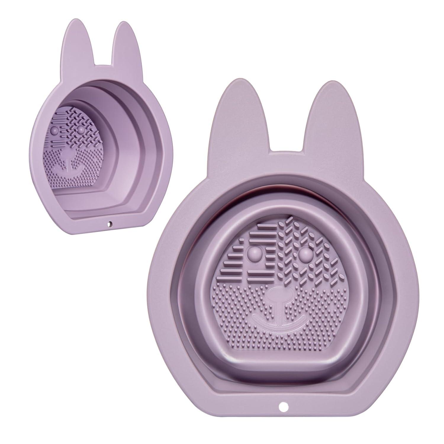 Silikon Make-up-Pinselreiniger in Hasenform lila