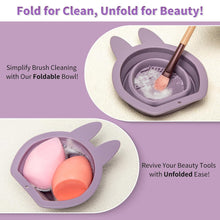 Kollapsibler Silikon Pinselreiniger Hasenform lila