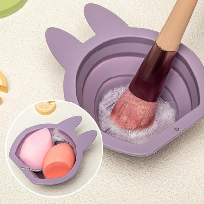 Silikon Make-up-Pinselreiniger Hasenform lila - Effiziente Pinselreinigung