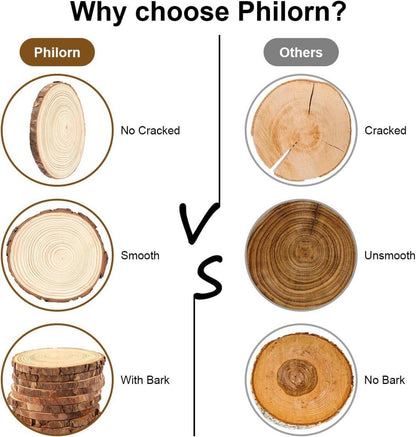 10er Set Naturholz Baumscheiben 13-14cm Durchmesser Holzscheiben Basteln DIY