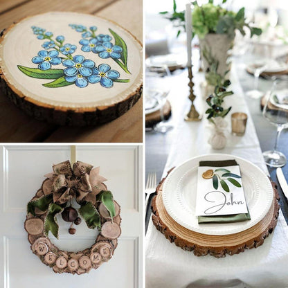 10stk Holzscheiben 13-14cm Baumscheiben Untersetzer DIY Deko