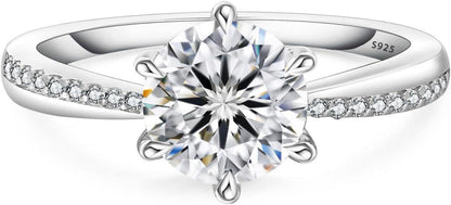 Moissanite Verlobungsring 1.5 Karat D Diamant 925 Silber White Gold
