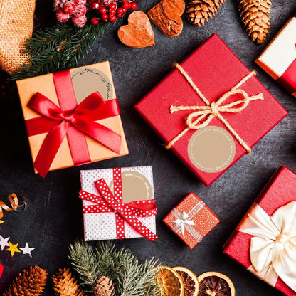 500 Stück Kraftpapier Aufkleber 4cm Rund Geschenksticker beschriften für