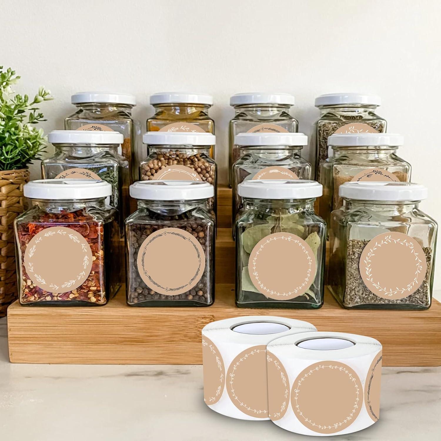 500 Kraftpapier Aufkleber 4cm rund Geschenksticker Beschriften